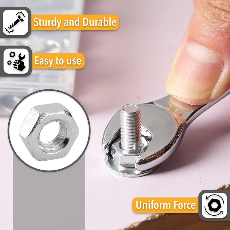 درافل طقم صواميل وبراغي من الفولاذ المقاوم للصدأ من دورافيل، مكون من 15 قطعة، مع مفتاح ربط مزدوج. - Image 5